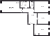Планировка трехкомнатной квартиры площадью 87.74 кв. м в новостройке ЖК "Мануфактура James Beck"