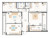 Планировка четырехкомнатной квартиры площадью 126.67 кв. м в новостройке ЖК "Мануфактура James Beck"