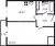 Планировка однокомнатной квартиры площадью 34.38 кв. м в новостройке ЖК "Тандем"