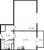 Планировка однокомнатной квартиры площадью 43.43 кв. м в новостройке ЖК "Тандем"