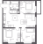 Планировка трехкомнатной квартиры площадью 64 кв. м в новостройке ЖК "Браун Хаус"