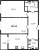 Планировка двухкомнатной квартиры площадью 66.53 кв. м в новостройке ЖК "Феникс"