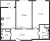 Планировка двухкомнатной квартиры площадью 67.83 кв. м в новостройке ЖК "Феникс"