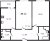 Планировка двухкомнатной квартиры площадью 69.14 кв. м в новостройке ЖК "Феникс"