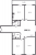 Планировка трехкомнатной квартиры площадью 106.21 кв. м в новостройке ЖК "Феникс"