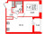 Планировка однокомнатной квартиры площадью 34.51 кв. м в новостройке ЖК "PRIME Приморский"