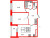 Планировка двухкомнатной квартиры площадью 53.85 кв. м в новостройке ЖК "PRIME Приморский"