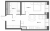 Планировка однокомнатной квартиры площадью 49.5 кв. м в новостройке ЖК "Аура"