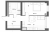 Планировка однокомнатной квартиры площадью 48.4 кв. м в новостройке ЖК "Аура"