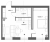 Планировка однокомнатной квартиры площадью 45.7 кв. м в новостройке ЖК "Аура"