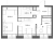 Планировка двухкомнатной квартиры площадью 51.1 кв. м в новостройке ЖК "Аура"