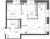 Планировка двухкомнатной квартиры площадью 58.1 кв. м в новостройке ЖК "Аура"