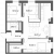 Планировка трехкомнатной квартиры площадью 76.6 кв. м в новостройке ЖК "Аура"