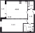 Планировка однокомнатной квартиры площадью 47.2 кв. м в новостройке ЖК "Тайм Сквер"