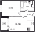 Планировка однокомнатной квартиры площадью 31.9 кв. м в новостройке ЖК "Тайм Сквер"