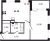 Планировка однокомнатной квартиры площадью 42.4 кв. м в новостройке ЖК "Тайм Сквер"