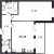 Планировка однокомнатной квартиры площадью 45.1 кв. м в новостройке ЖК "Тайм Сквер"
