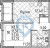 Планировка однокомнатной квартиры площадью 32.7 кв. м в новостройке ЖК "Тайм Сквер"