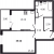 Планировка однокомнатной квартиры площадью 39.5 кв. м в новостройке ЖК "Тайм Сквер"