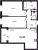Планировка двухкомнатной квартиры площадью 64.8 кв. м в новостройке ЖК "Тайм Сквер"