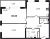 Планировка двухкомнатной квартиры площадью 60.6 кв. м в новостройке ЖК "Тайм Сквер"
