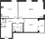 Планировка двухкомнатной квартиры площадью 70.3 кв. м в новостройке ЖК "Тайм Сквер"