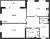 Планировка двухкомнатной квартиры площадью 62.1 кв. м в новостройке ЖК "Тайм Сквер"
