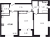 Планировка двухкомнатной квартиры площадью 67.9 кв. м в новостройке ЖК "Тайм Сквер"