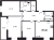 Планировка трехкомнатной квартиры площадью 70.1 кв. м в новостройке ЖК "Тайм Сквер"