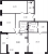 Планировка трехкомнатной квартиры площадью 99.8 кв. м в новостройке ЖК "Тайм Сквер"