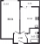 Планировка однокомнатной квартиры площадью 33.51 кв. м в новостройке ЖК "Master Place"