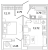 Планировка однокомнатной квартиры площадью 33.8 кв. м в новостройке ЖК "Master Place"