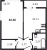Планировка однокомнатной квартиры площадью 34.56 кв. м в новостройке ЖК "Master Place"