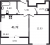 Планировка однокомнатной квартиры площадью 41.72 кв. м в новостройке ЖК "Master Place"