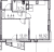 Планировка однокомнатной квартиры площадью 41.47 кв. м в новостройке ЖК "Veren Nort Сертолово"