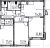 Планировка двухкомнатной квартиры площадью 57.65 кв. м в новостройке ЖК "Veren Nort Сертолово"