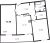 Планировка двухкомнатной квартиры площадью 71.6 кв. м в новостройке ЖК "Шекспир"