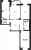 Планировка трехкомнатной квартиры площадью 91.9 кв. м в новостройке ЖК "Шекспир"