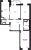 Планировка трехкомнатной квартиры площадью 91.3 кв. м в новостройке ЖК "Шекспир"