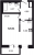 Планировка однокомнатной квартиры площадью 32.01 кв. м в новостройке ЖК "Байрон"
