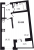 Планировка однокомнатной квартиры площадью 33.69 кв. м в новостройке ЖК "Байрон"