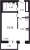 Планировка однокомнатной квартиры площадью 31.52 кв. м в новостройке ЖК "Байрон"