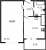 Планировка однокомнатной квартиры площадью 42.07 кв. м в новостройке ЖК "Байрон"
