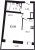 Планировка однокомнатной квартиры площадью 33.56 кв. м в новостройке ЖК "Байрон"