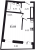 Планировка однокомнатной квартиры площадью 33.03 кв. м в новостройке ЖК "Байрон"