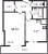 Планировка однокомнатной квартиры площадью 37.72 кв. м в новостройке ЖК "Байрон"
