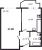 Планировка однокомнатной квартиры площадью 37.88 кв. м в новостройке ЖК "Байрон"