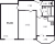 Планировка двухкомнатной квартиры площадью 55.04 кв. м в новостройке ЖК "Байрон"