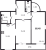 Планировка двухкомнатной квартиры площадью 68.4 кв. м в новостройке ЖК "Байрон"