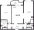Планировка двухкомнатной квартиры площадью 58.26 кв. м в новостройке ЖК "Байрон"